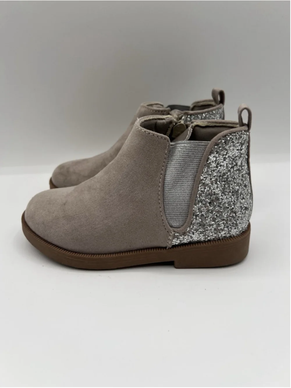 Jumping Beans Camryn Toddler Girl Ankle Boots Silver Size 10